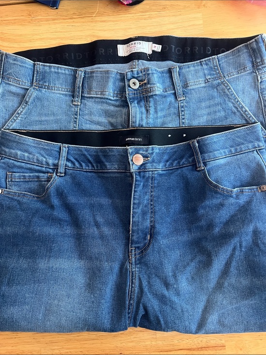 torrid Pants - Two-Pair Plus Size Denim Jean shorts - Light and Dark Blue Wash